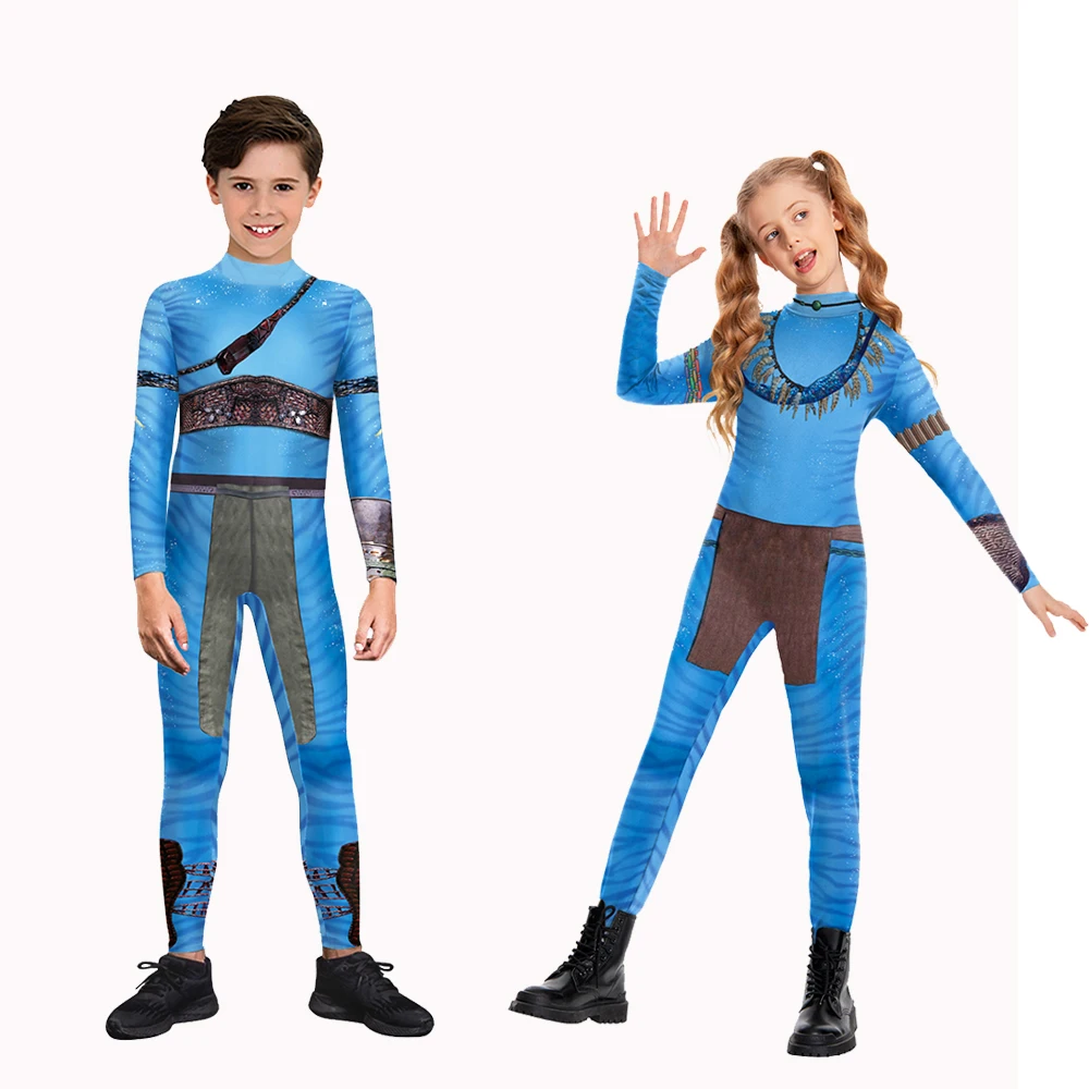 Cosplay Avatar Anime - Menino menina avatar bodysuit halloween cosplay