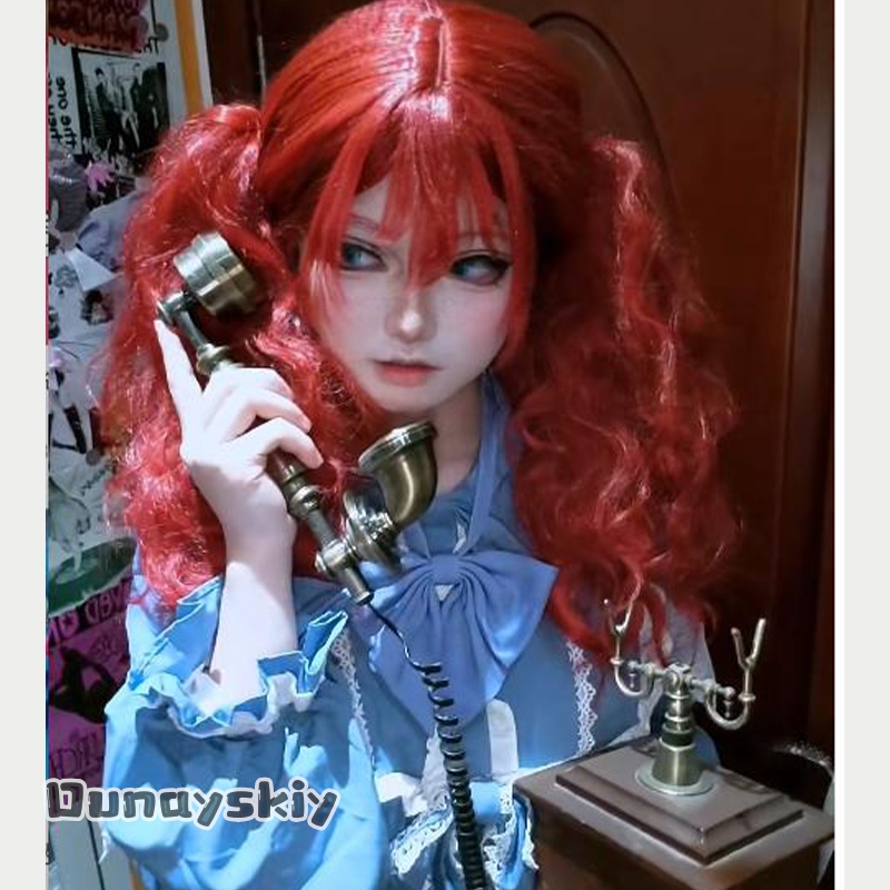 Anime Cosplay Blue Hair - Fantasia de Cosplay do Jogo Hemera*/Poppy,