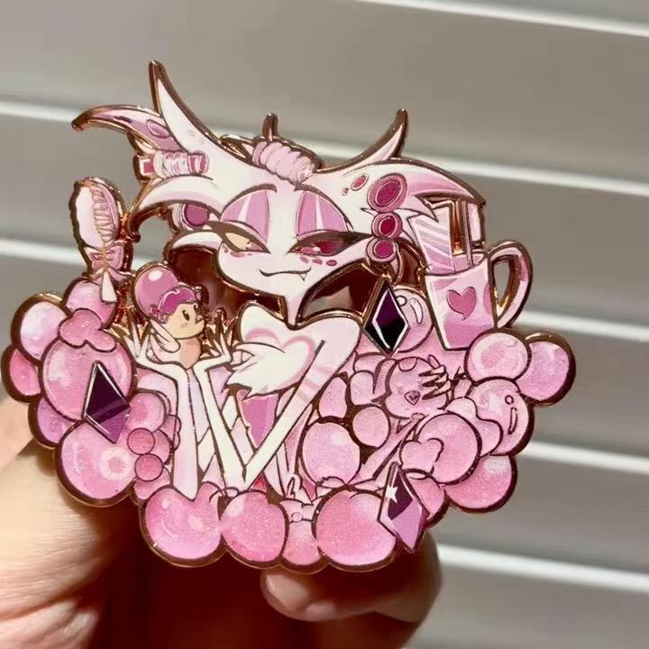 Women Anime Cosplay - Broches de Metal Hazbin Hotel Angel