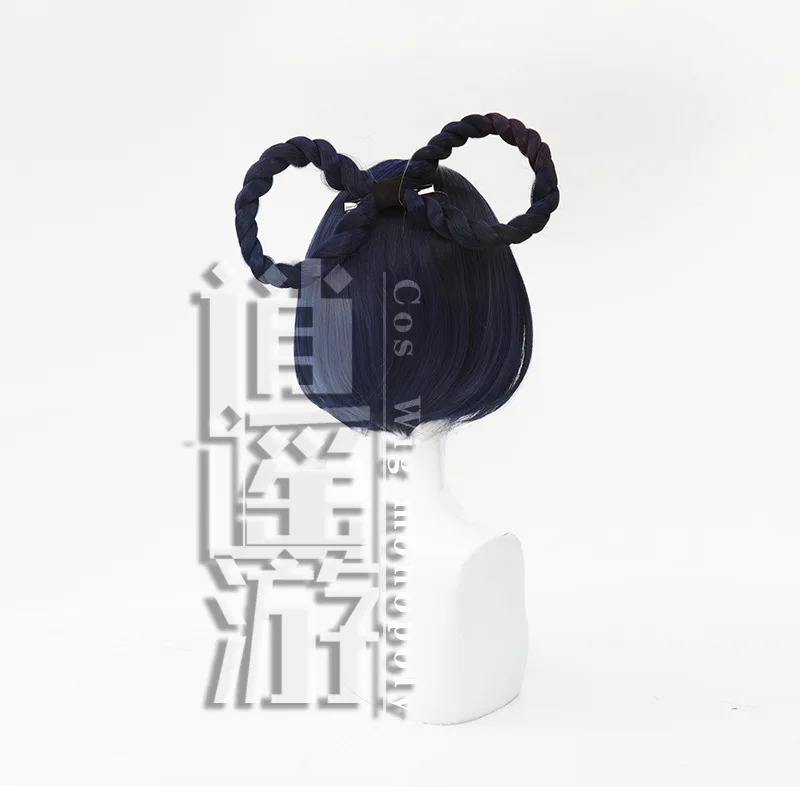 Anime Cosplay Blue Hair - Qq34Xiangling Cos 30 CM Azul Marinho