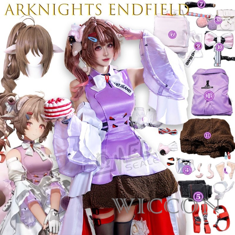 Anime Cosplay Blue Hair - Fantasia de Cosplay para Adultos Arknights