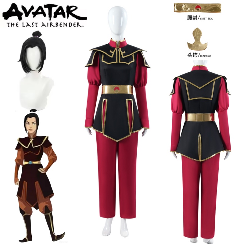 Cosplay Avatar Anime - Fantasia de Cosplay Azula, Traje Vermelho