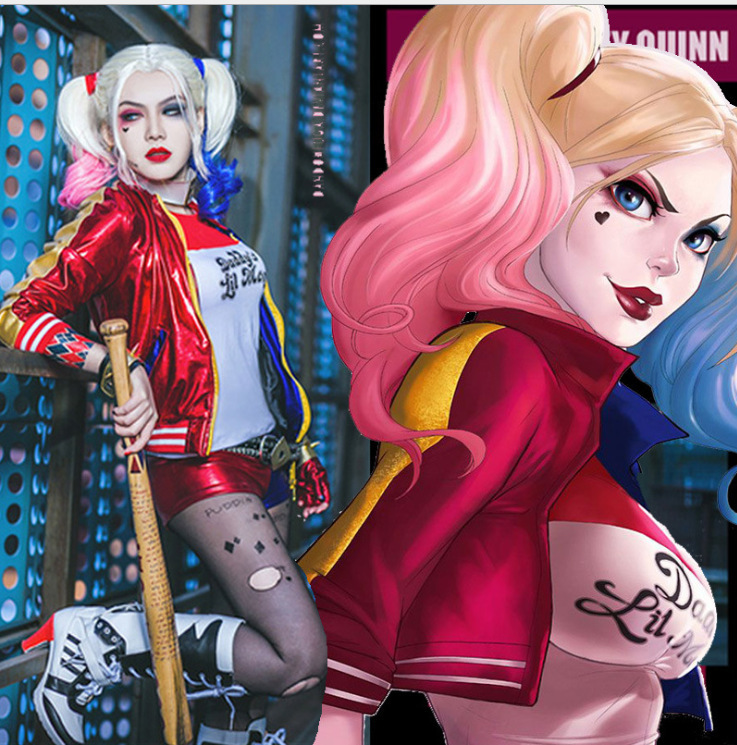 Anime Harley Quinn Cosplay - Fantasia de esquadrão suicida de Halloween