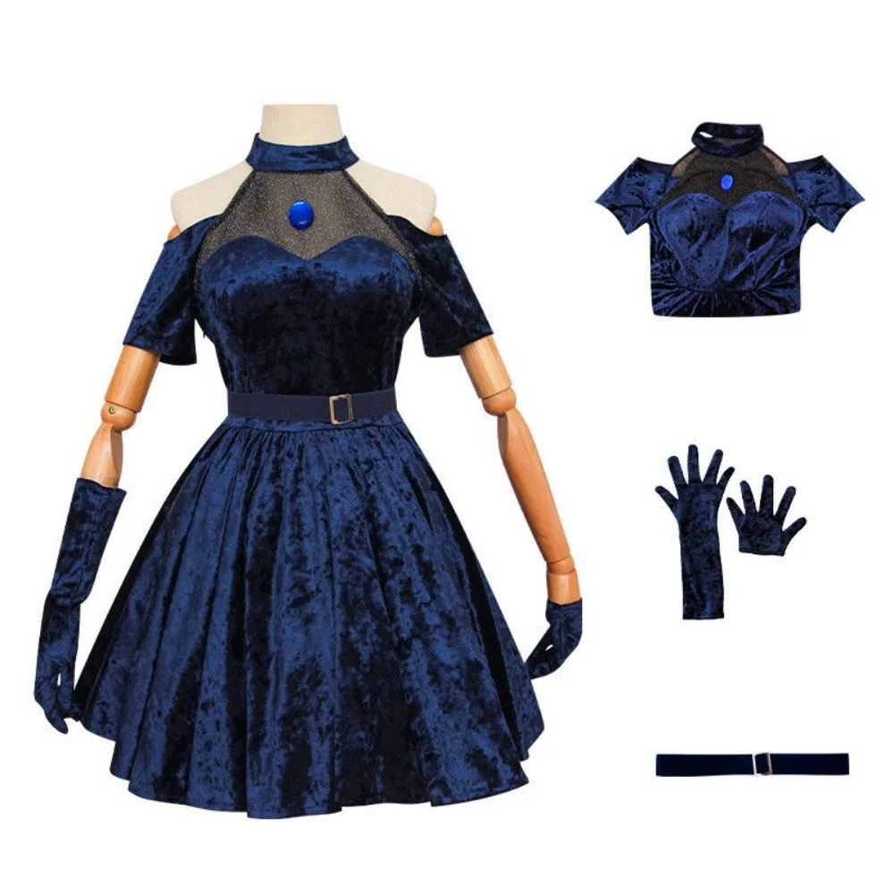 Anime Cosplay Blue Hair - Fantasia de Cosplay de Anime Alienígena