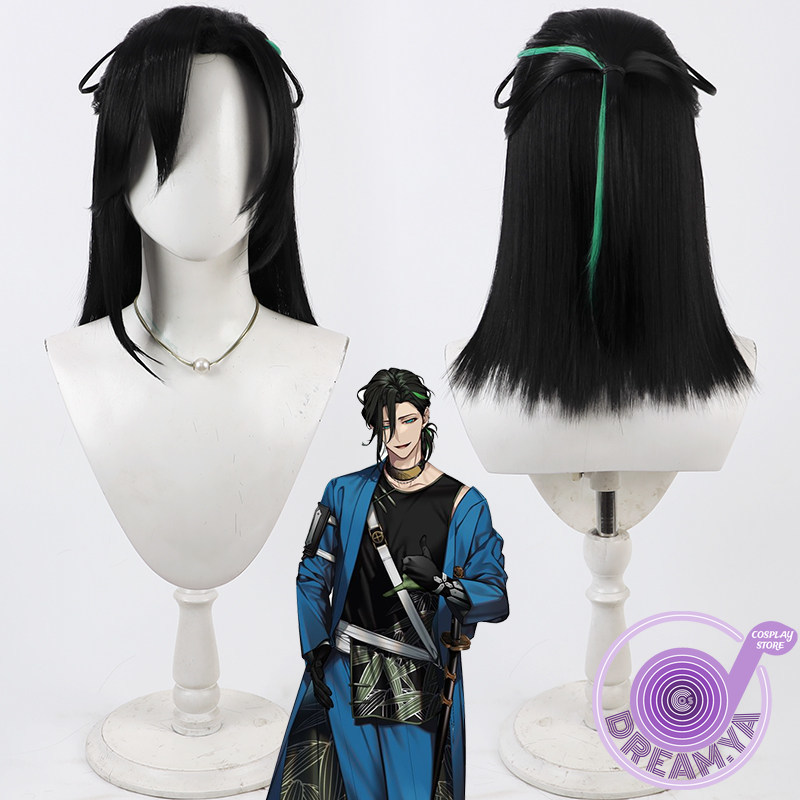 Cosplay Anime Black Hair - Peruca de Cosplay Sasanuki Touken Ranbu