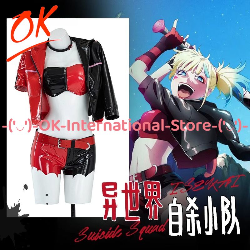 Anime Harley Quinn Cosplay - Harley quinn cosplay traje anime jogo