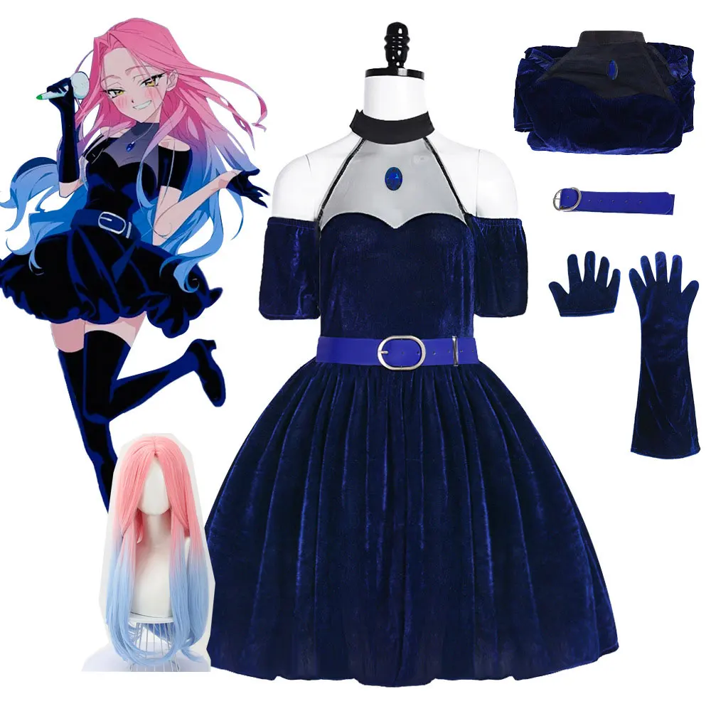 Anime Cosplay Blue Hair - Fantasia de Cosplay Anime Alien Stage