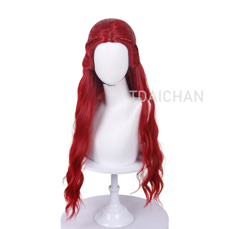 Peruca Cacheada Vermelha para  - Anime Cosplay Blue Hair avaliação e preço