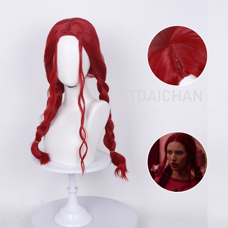 Peruca Cacheada Vermelha para  - Anime Cosplay Blue Hair avaliação e preço