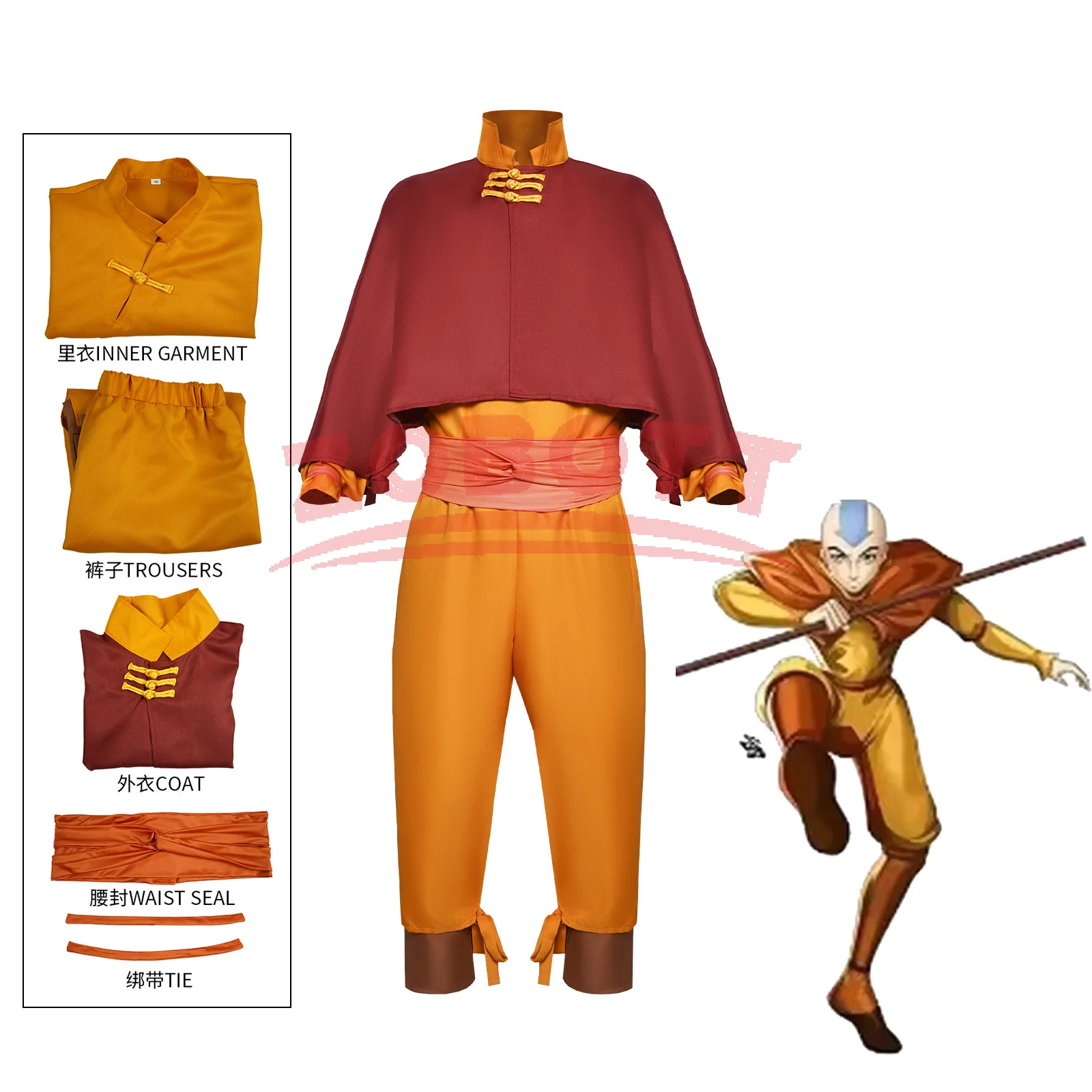 Fantasia de Cosplay do Aang de - Cosplay Avatar Anime avaliação e preço