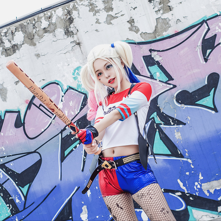 Fantasia de Cosplay da Harley  - Anime Harley Quinn Cosplay avaliação e preço