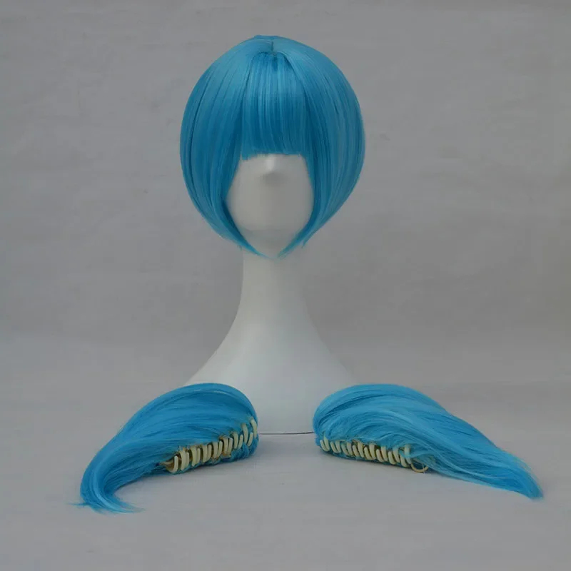 Peruca de Cosplay Sally Face 2 - Anime Cosplay Blue Hair avaliação e preço