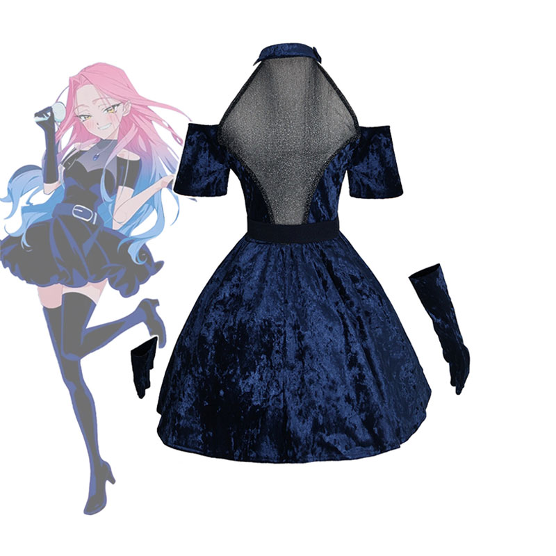 Fantasia de Cosplay de Alieníg - Anime Cosplay Blue Hair avaliação e preço