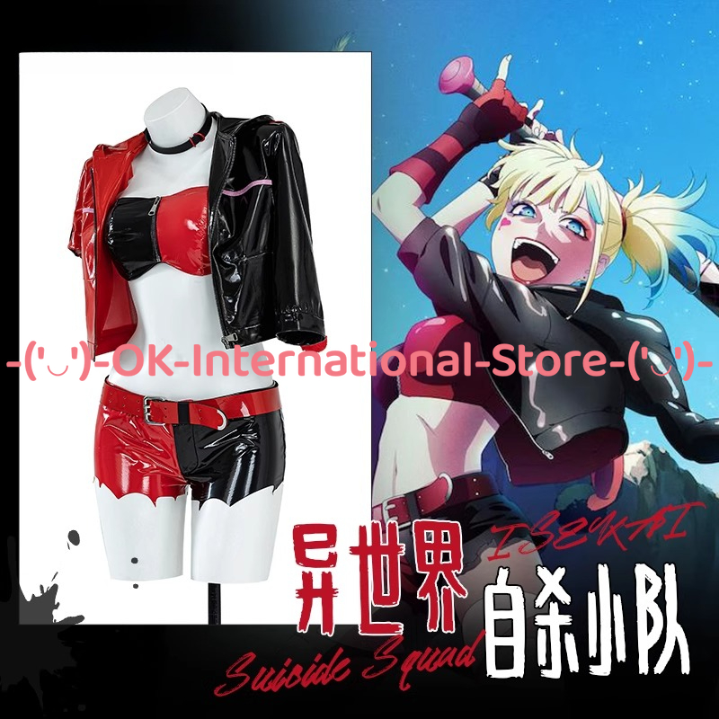 Harley quinn cosplay traje ani - Anime Harley Quinn Cosplay avaliação e preço