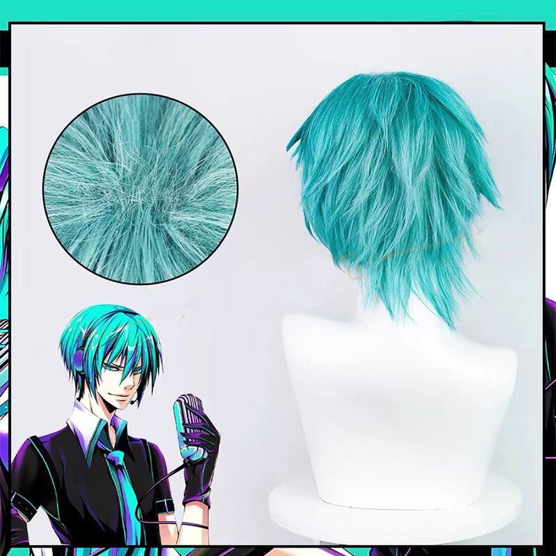 Peruca de Cosplay Mikuo Anime  - Anime Cosplay Blue Hair avaliação e preço