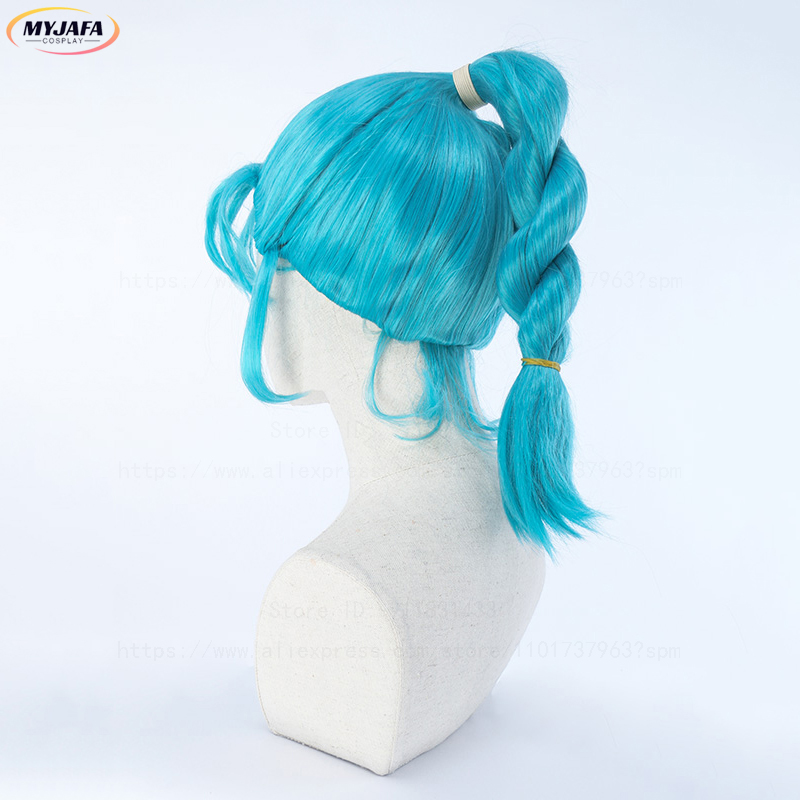 Bulma peruca cosplay buruma pe - Anime Cosplay Blue Hair avaliação e preço