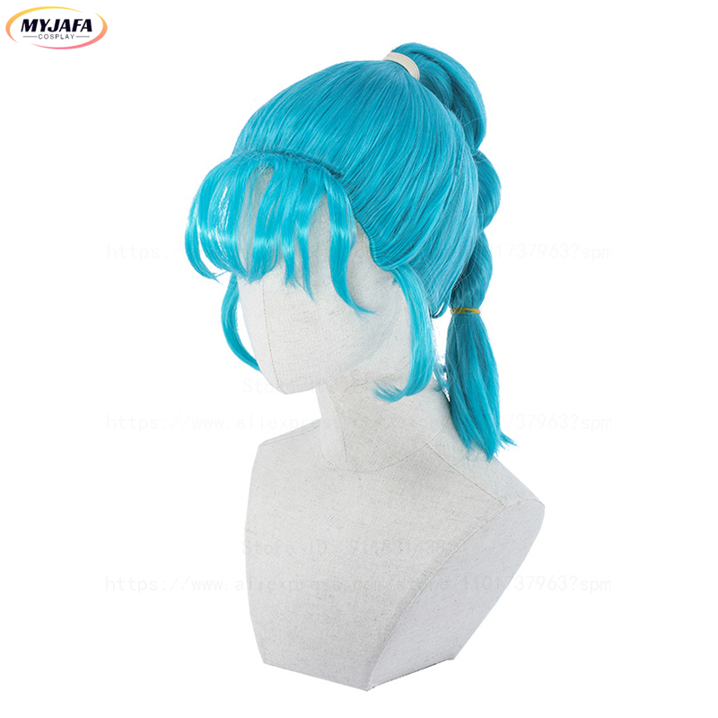 Bulma peruca cosplay buruma pe - Anime Cosplay Blue Hair avaliação e preço